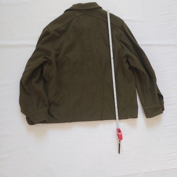 Canadian Army Military Pilot Shaket Flannel Jacket Coat size XL Cropped Green - Picture 3 of 4